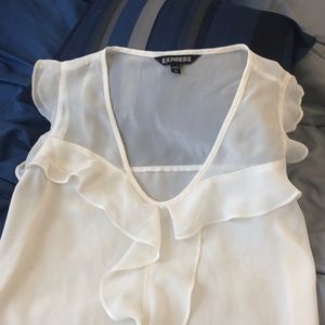 White ruffled top by Express